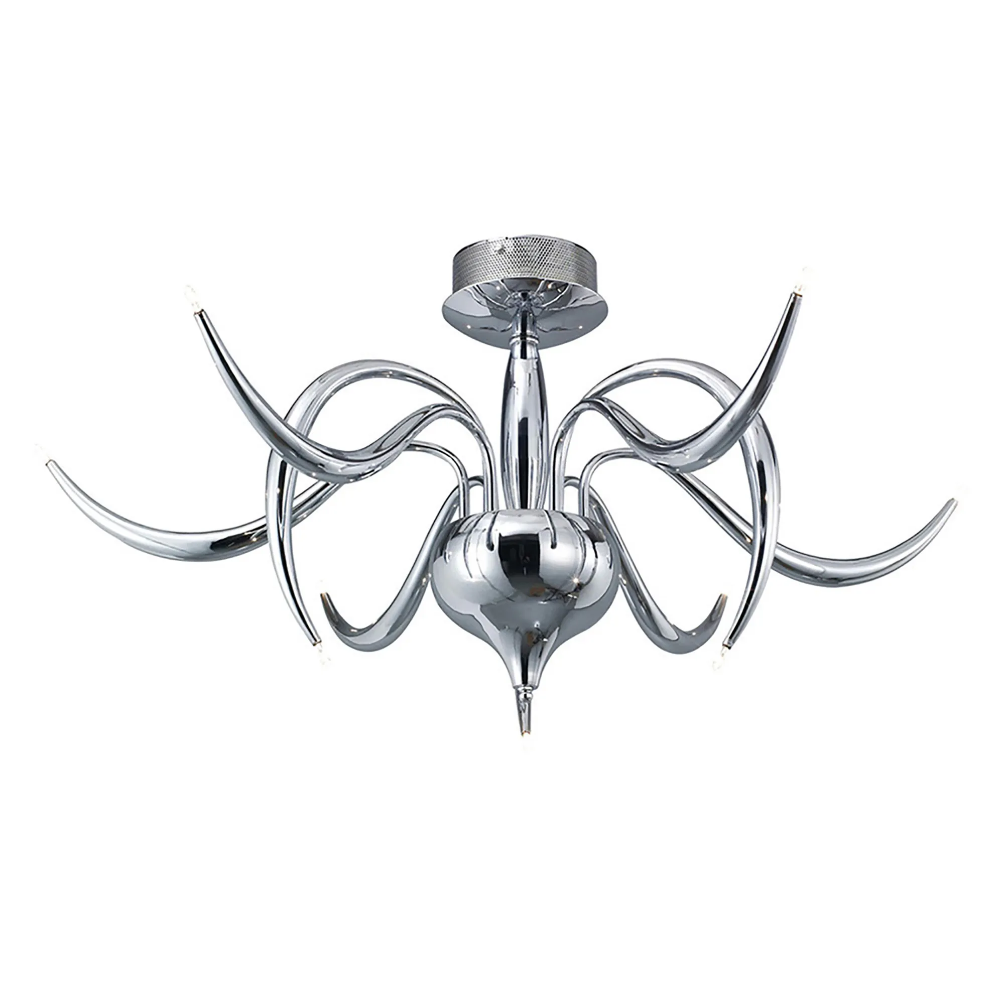 Llamas Polished Chrome Ceiling Lights Diyas Semi Flush Fittings